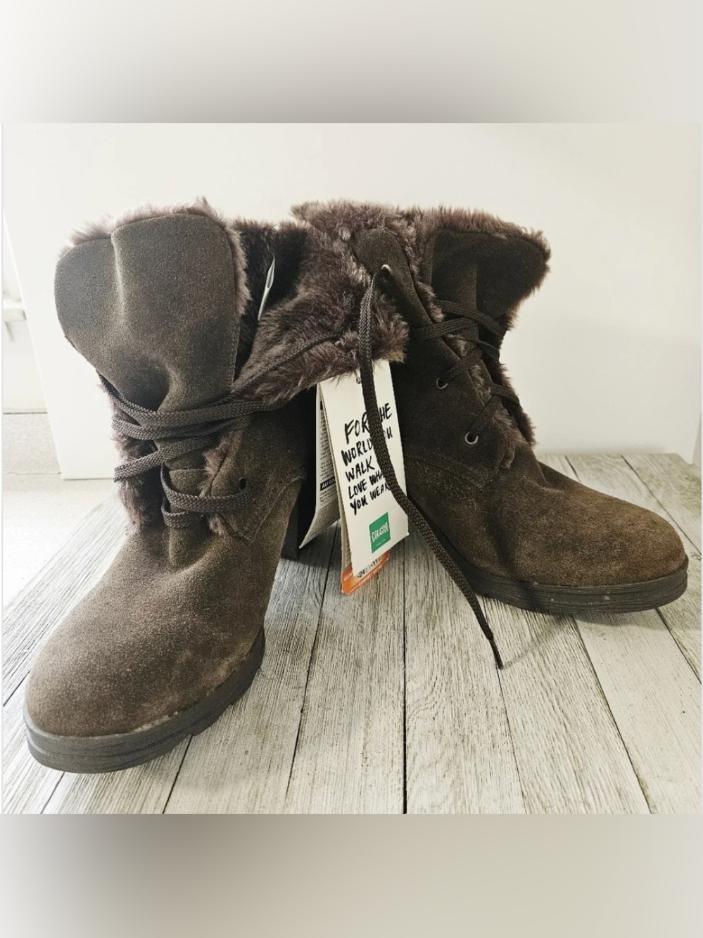 Cougar Faux-Fur Winter Lace-Up Ankle Boots